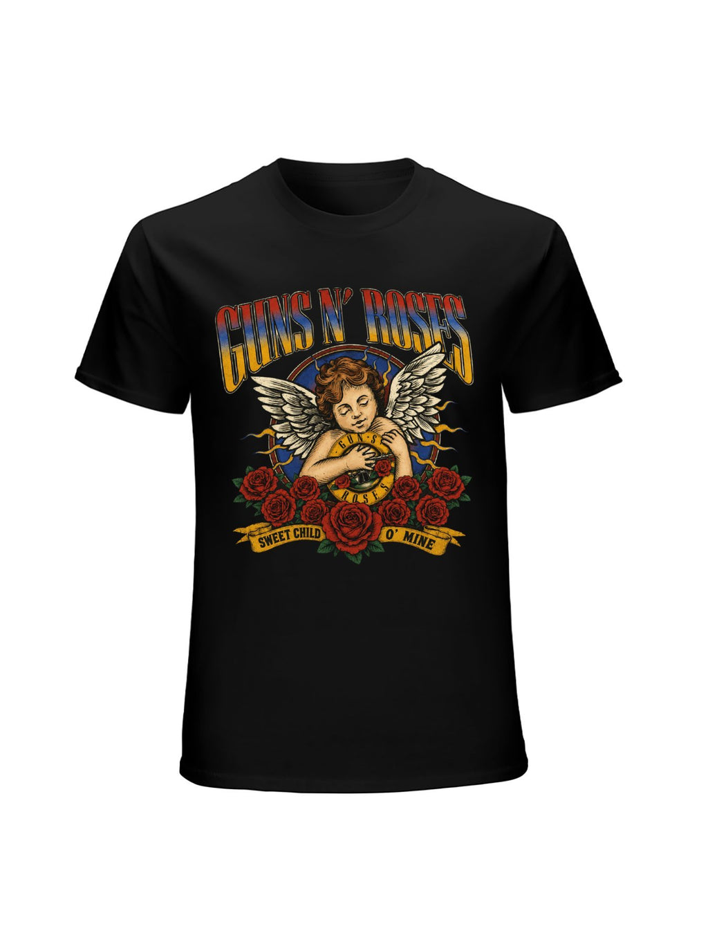 Guns N’ Roses Sweet Child O’ Mine Cherub Rose Graphic T-Shirt