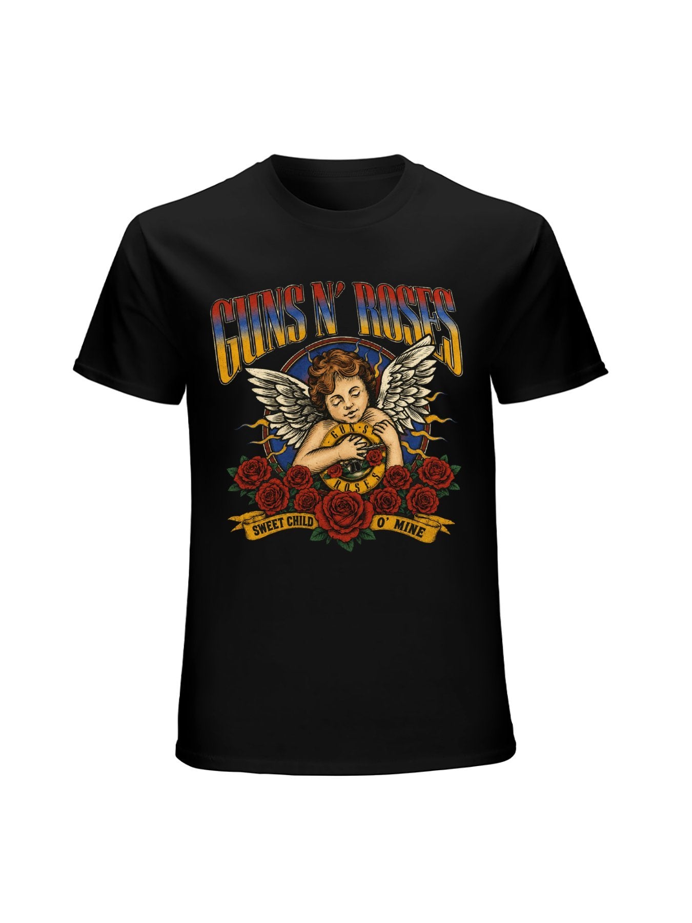 Guns N’ Roses Sweet Child O’ Mine Cherub Rose Graphic T-Shirt