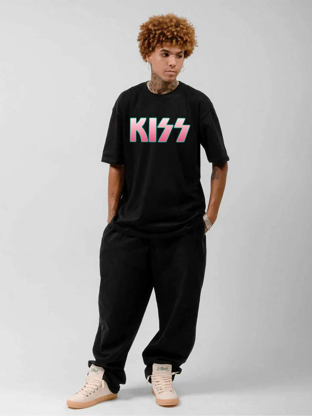 KISS Neon Gradient Logo Graphic T-Shirt