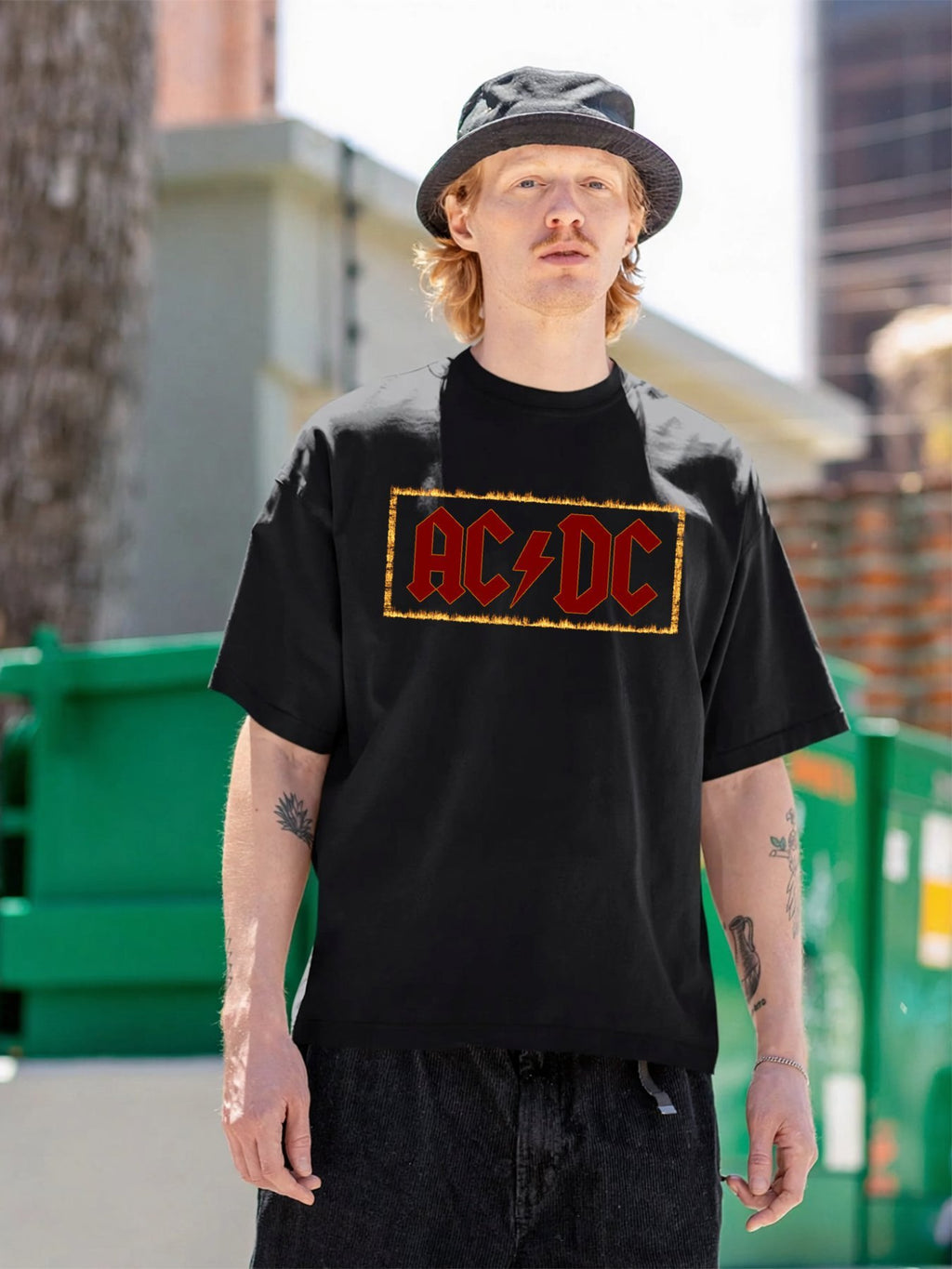 AC/DC Fiery Border Logo Graphic T-Shi