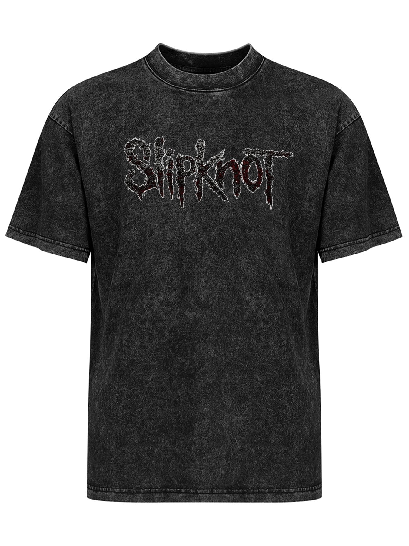 Slipknot Distressed Outline Logo Graphic T-Shirt