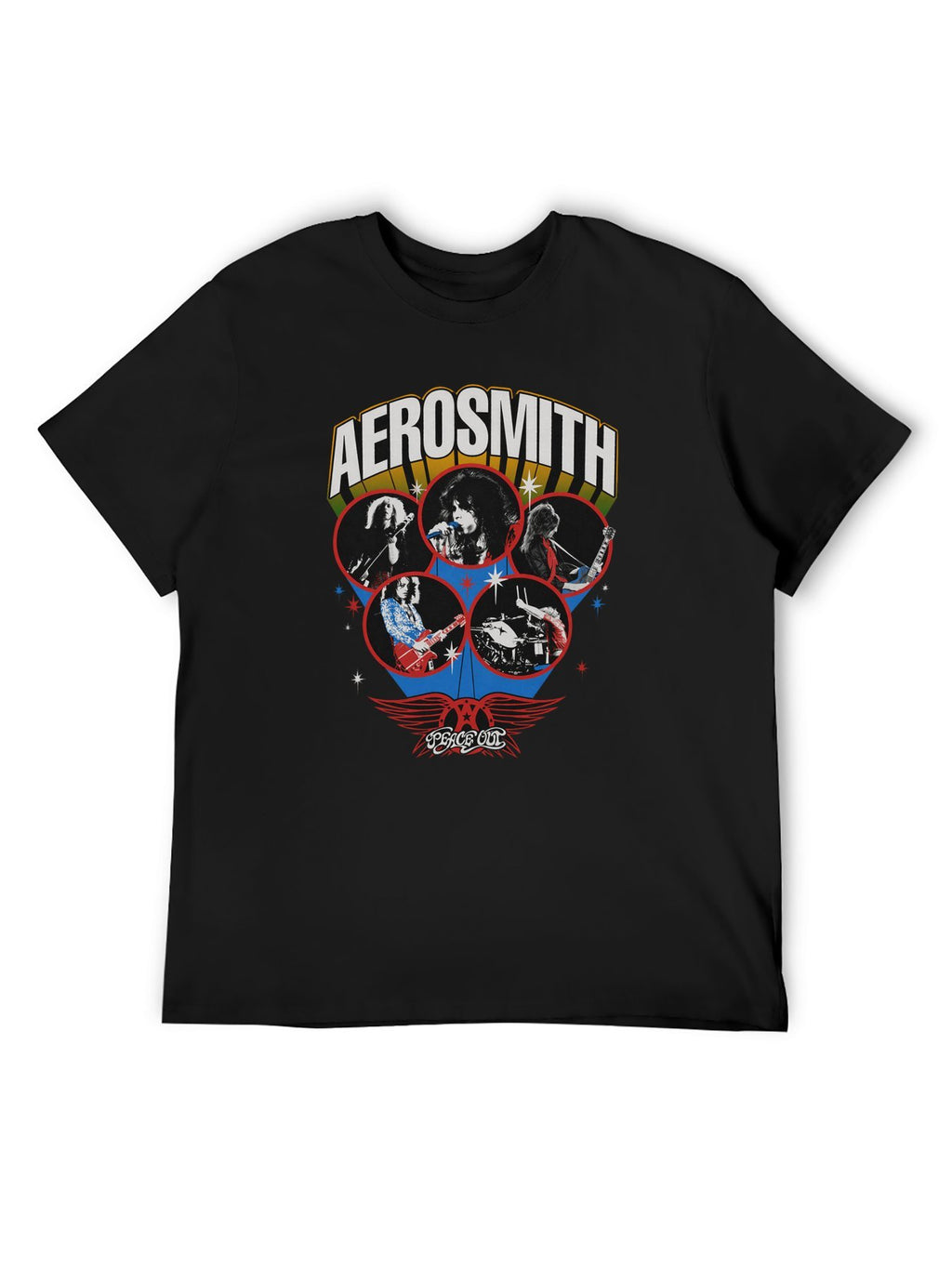 Aerosmith Stage Portrait Peace Out Graphic T-Shirt