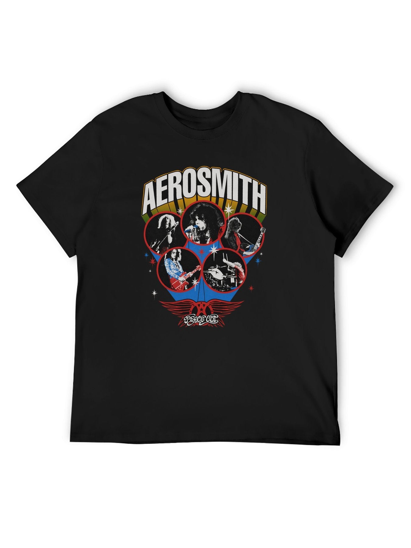 Aerosmith Stage Portrait Peace Out Graphic T-Shirt