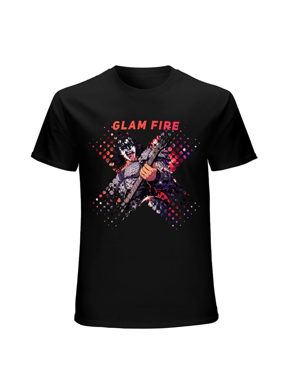Glam Fire Guitarist Graphic T-Shirt
