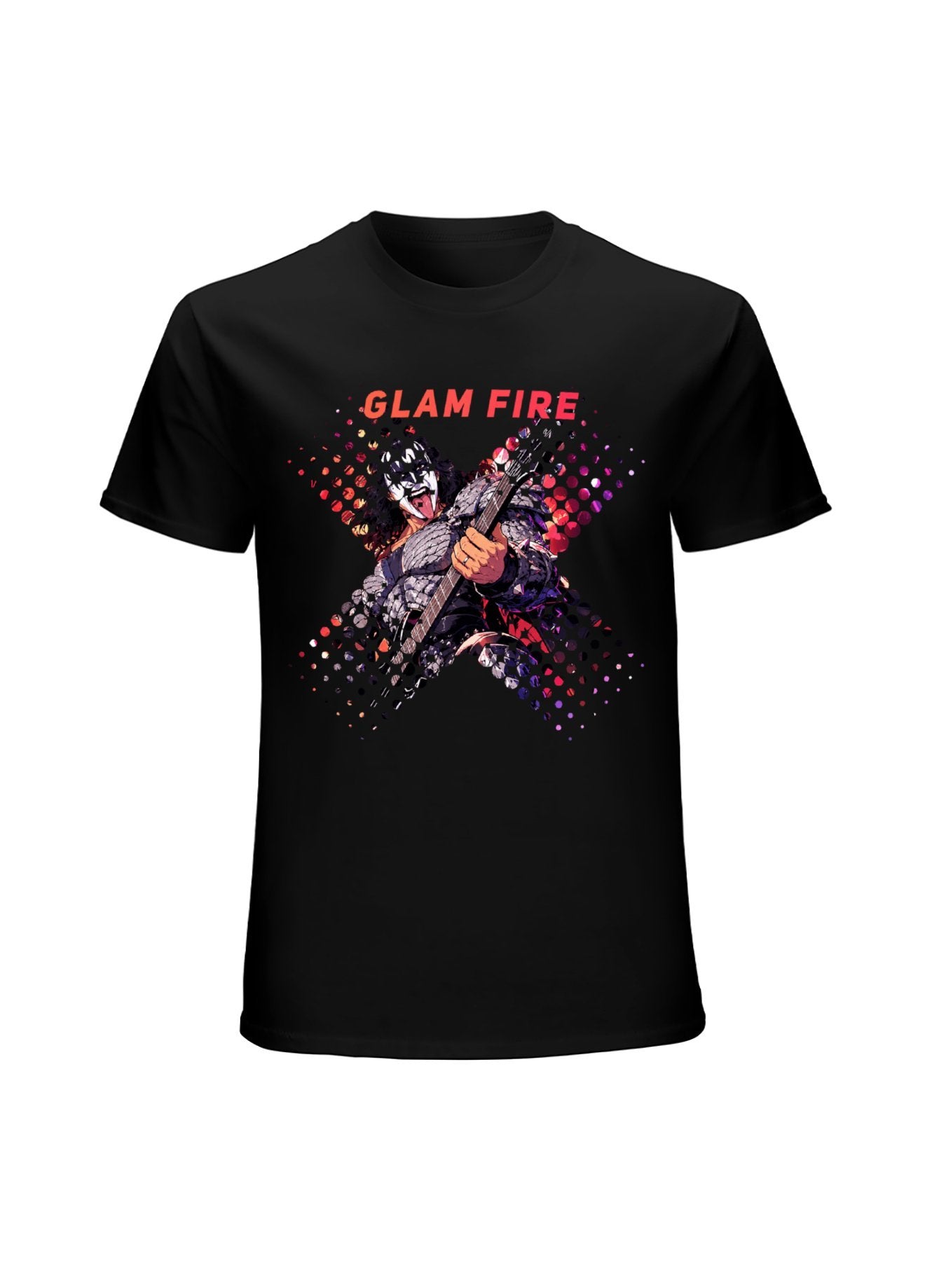 Glam Fire Guitarist Graphic T-Shirt