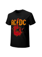AC/DC Red Guitar Horn Graphic T-Shirt