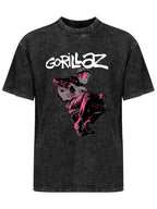Vintage Washed Gorillaz Pink Guitarist Graphic T-Shirt