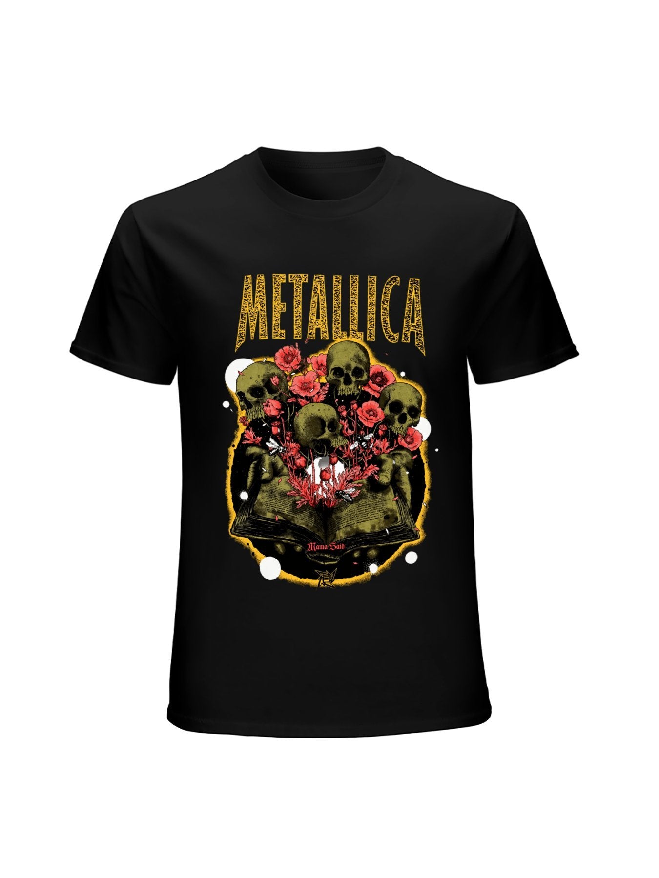 Metallica “Mama Said” Skull Flowers Graphic T-Shirt