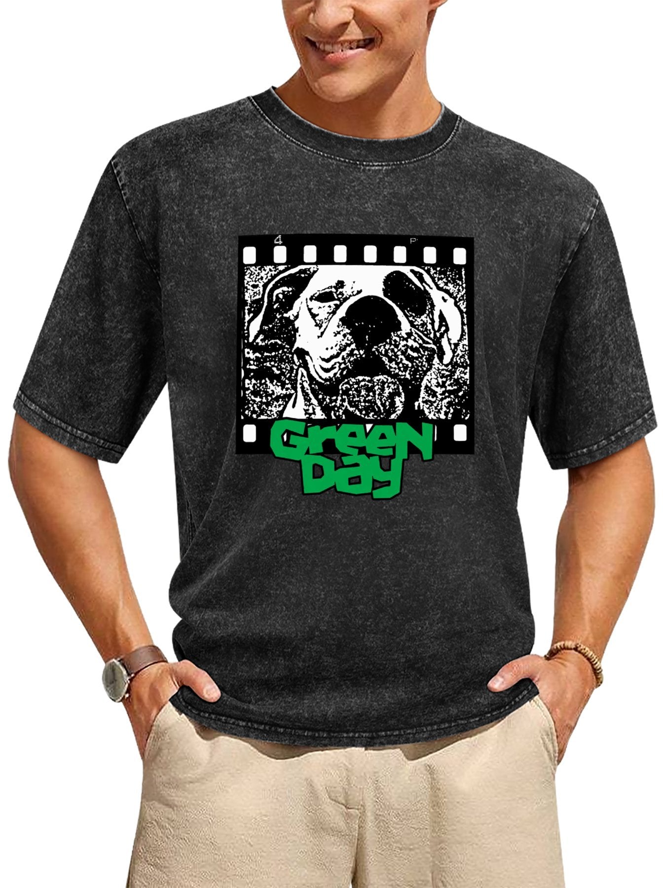 Green Day Bulldog Film Strip Graphic T-Shirt Secondary image