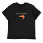 Shrimp Happens Graphic Black T-Shirt