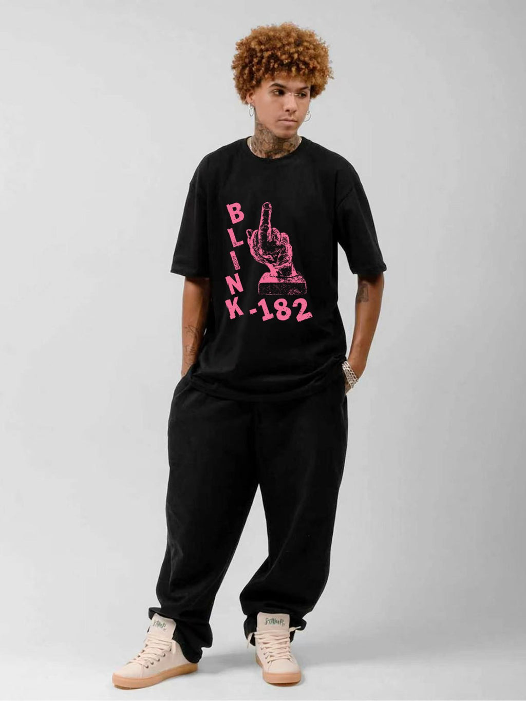 Blink-182 Middle Finger Punk Statement Graphic T-Shirt
