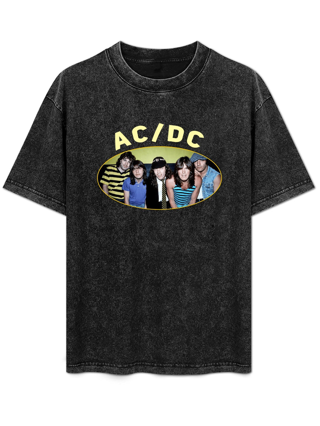 Vintage Washed AC/DC Band Photo Graphic T-Shirt