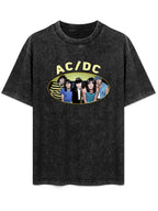 Vintage Washed AC/DC Band Photo Graphic T-Shirt