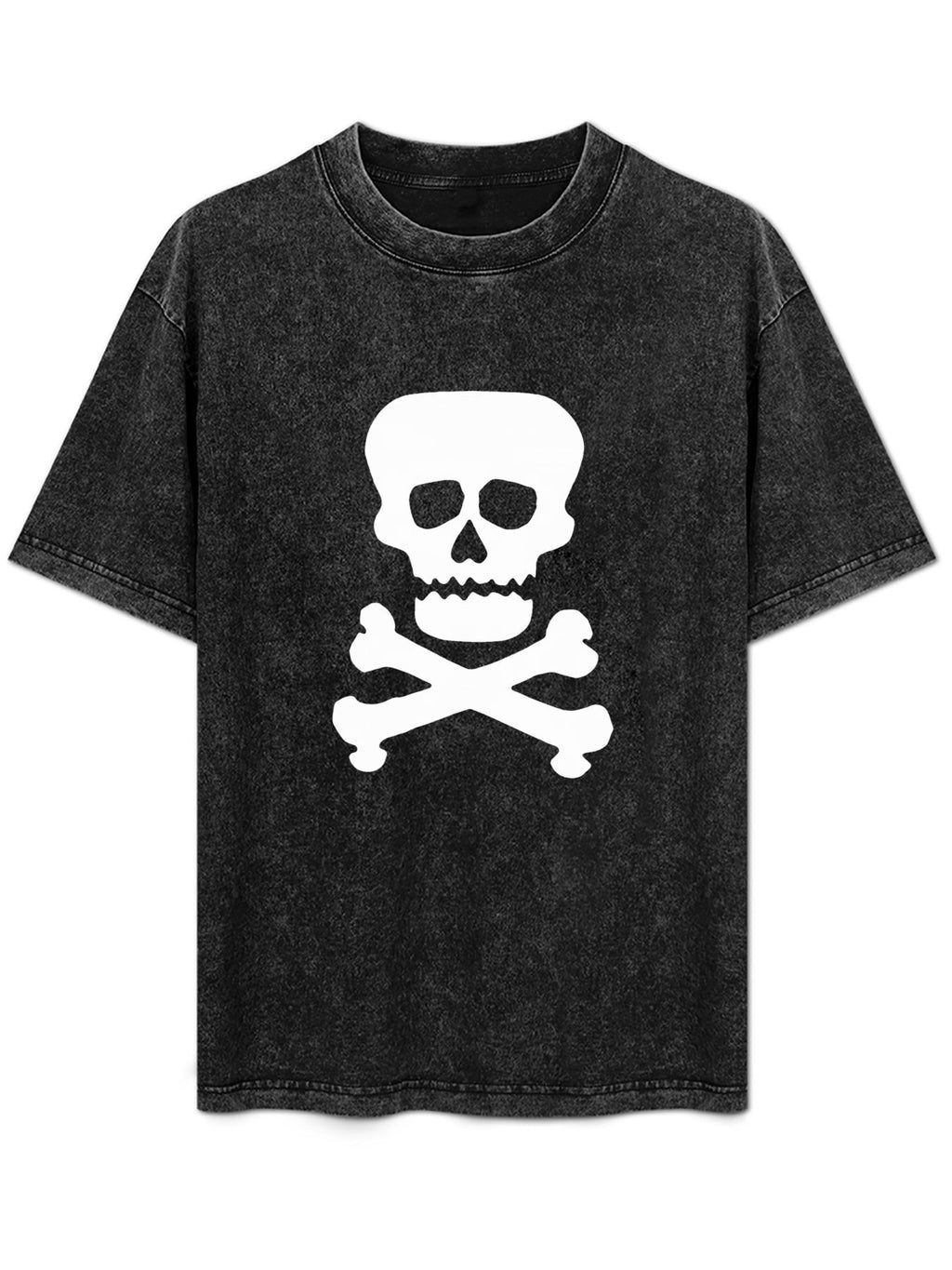 Classic Punk Rock Skull and Crossbones Graphic T-Shirt
