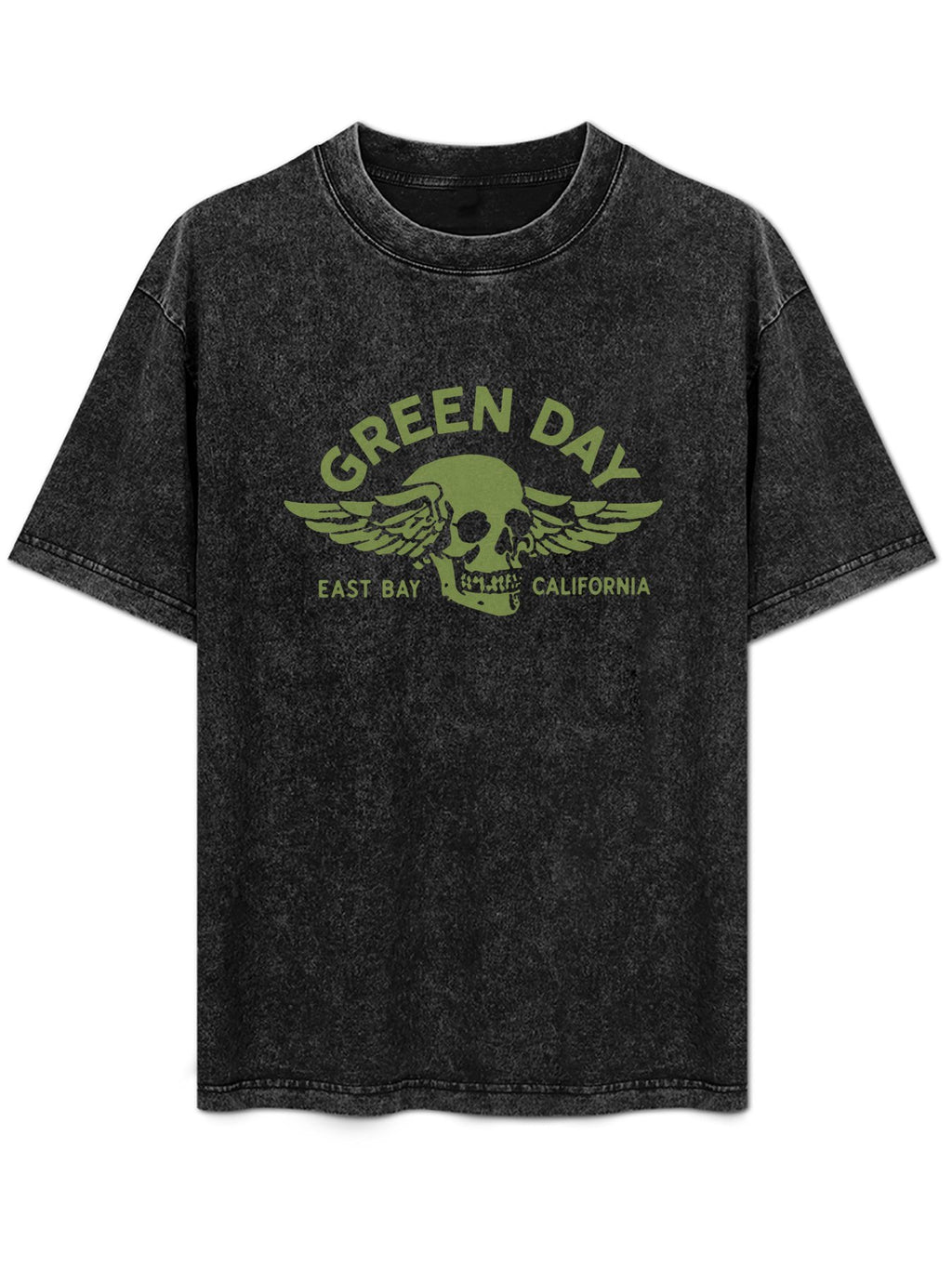 Green Day East Bay California Winged Skull Graphic T-Shirt
