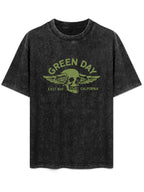 Green Day East Bay California Winged Skull Graphic T-Shirt