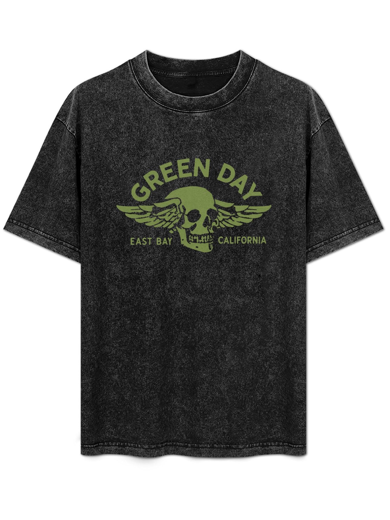 Green Day East Bay California Winged Skull Graphic T-Shirt