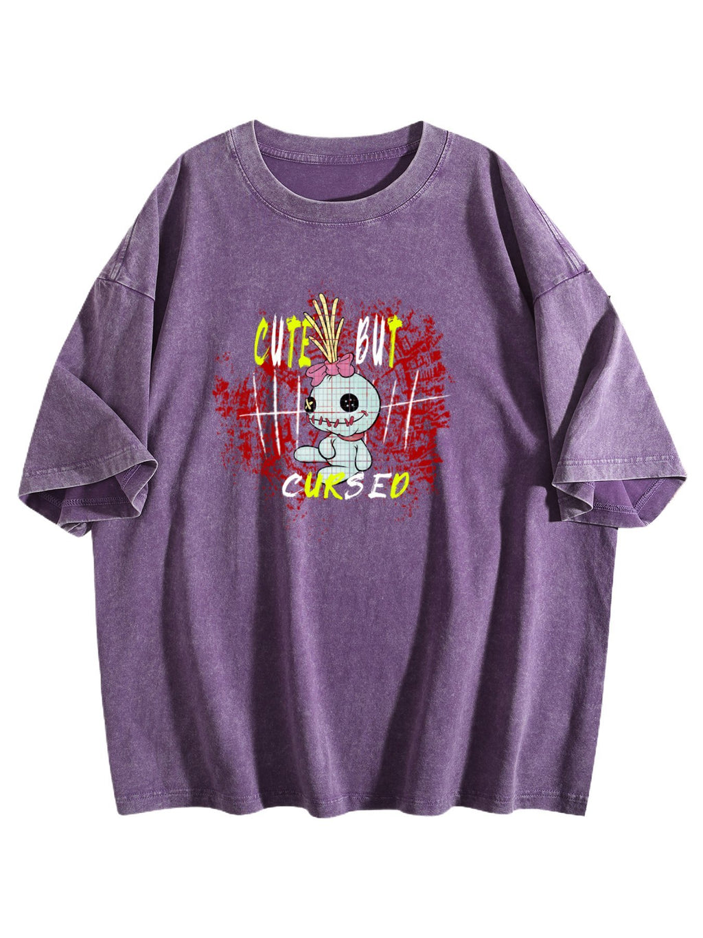 Cute but Cursed Doll Graphic Washed T-Shirt