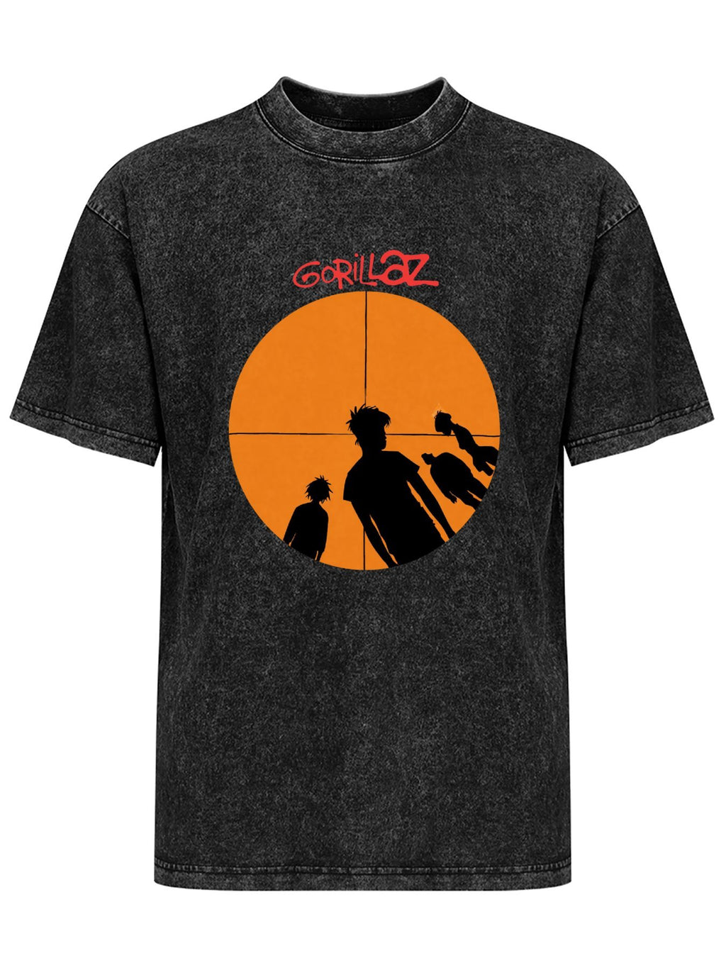Vintage Washed Gorillaz Sunset Silhouette Graphic T-Shirt