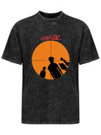 Vintage Washed Gorillaz Sunset Silhouette Graphic T-Shirt