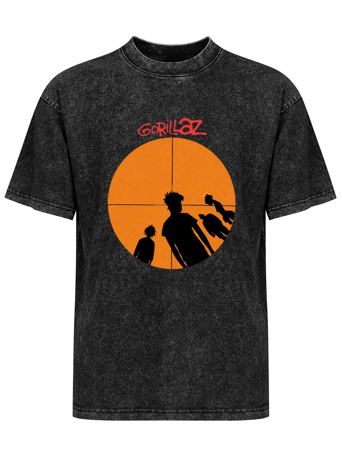 Vintage Washed Gorillaz Sunset Silhouette Graphic T-Shirt