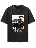 Vintage Washed The Beatles Umbrella Band Graphic T-Shirt