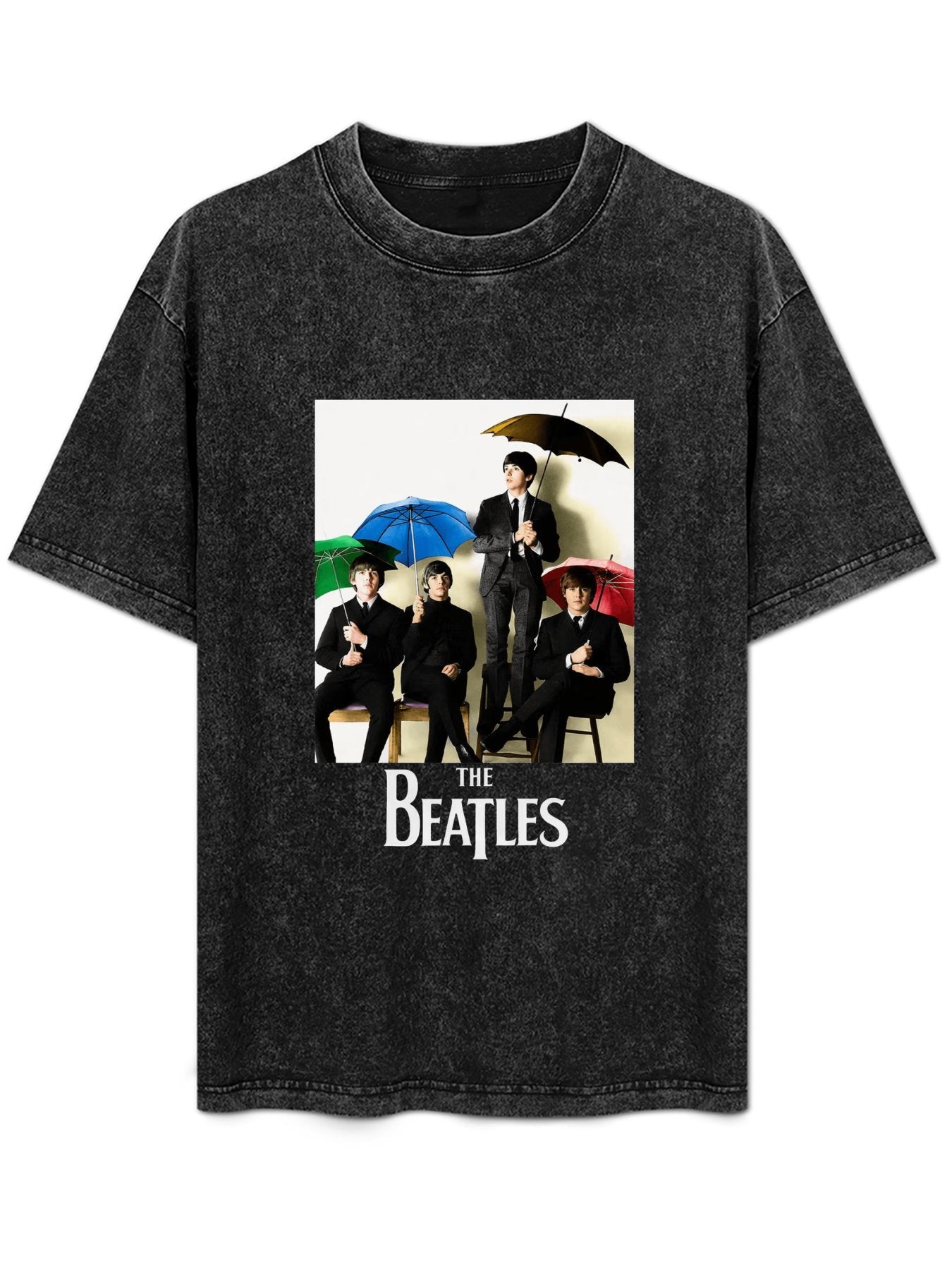 Vintage Washed The Beatles Umbrella Band Graphic T-Shirt