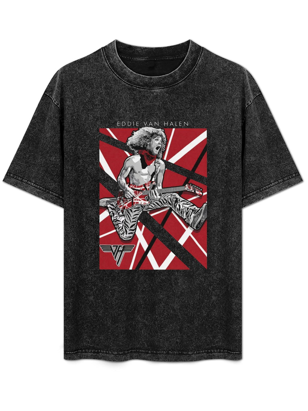 Vintage Washed Eddie Van Halen Guitar Jump Graphic T-Shirt