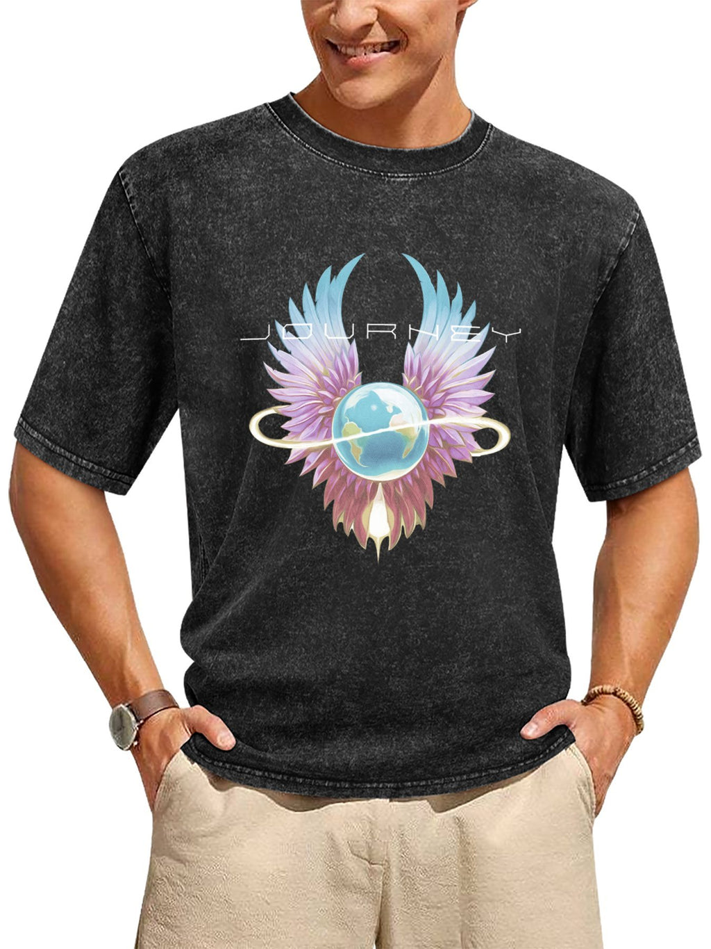Journey Winged Globe Graphic T-Shirt