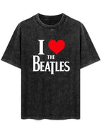 The Beatles I Love The Beatles Heart Logo Graphic T-Shirt