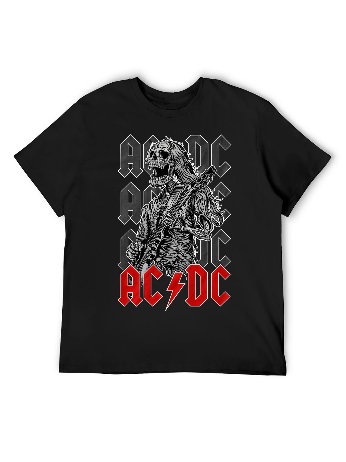 AC/DC Skeleton Guitarist Logo Graphic T-Shirt