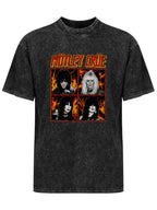 Mötley Crüe Flaming Portrait Graphic T-Shirt