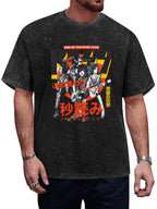 Vintage Washed KISS End of the Road Tour Japanese Poster Graphic T-Shirt
