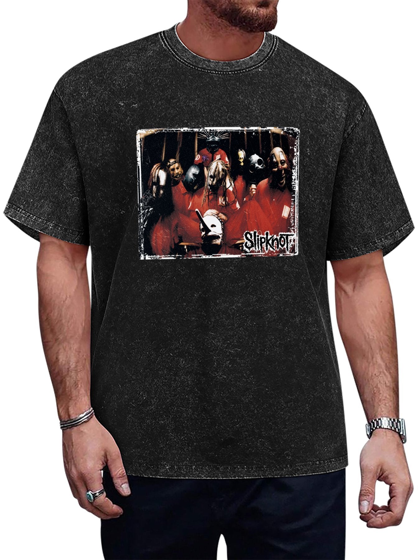 Slipknot Masked Band Group Photo Graphic T-Shirt Main image