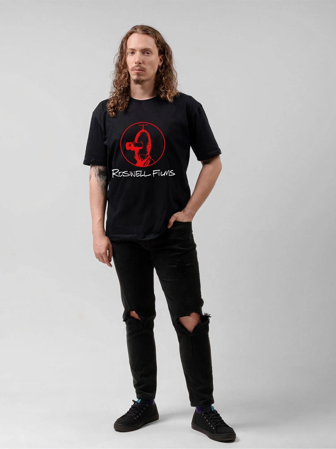 Roswell Films Red Circle Logo Graphic T-Shirt