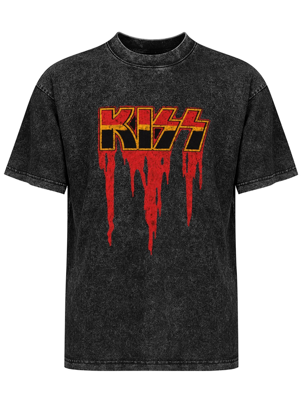 KISS Red Dripping Logo Vintage Graphic T-Shirt