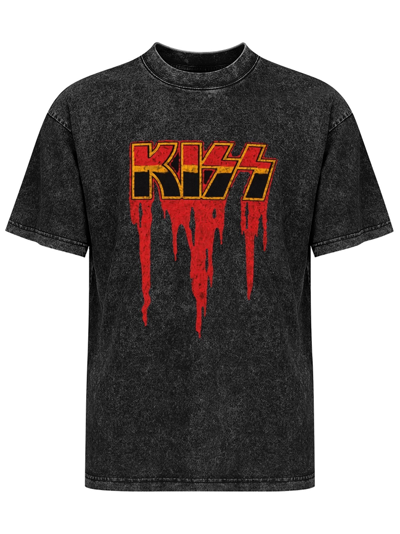 KISS Red Dripping Logo Vintage Graphic T-Shirt