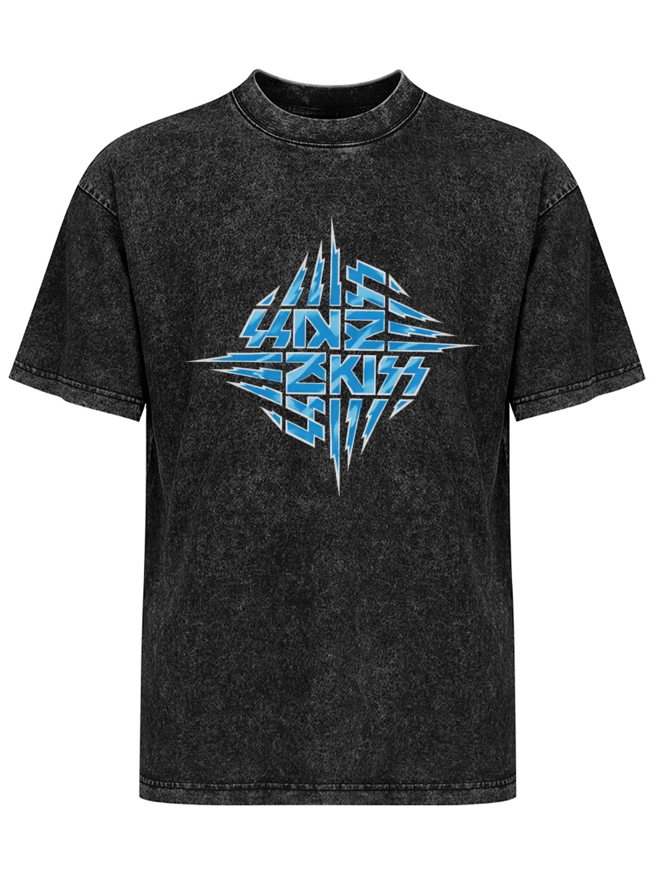 KISS Unmasked Blue Logo Graphic T-Shirt