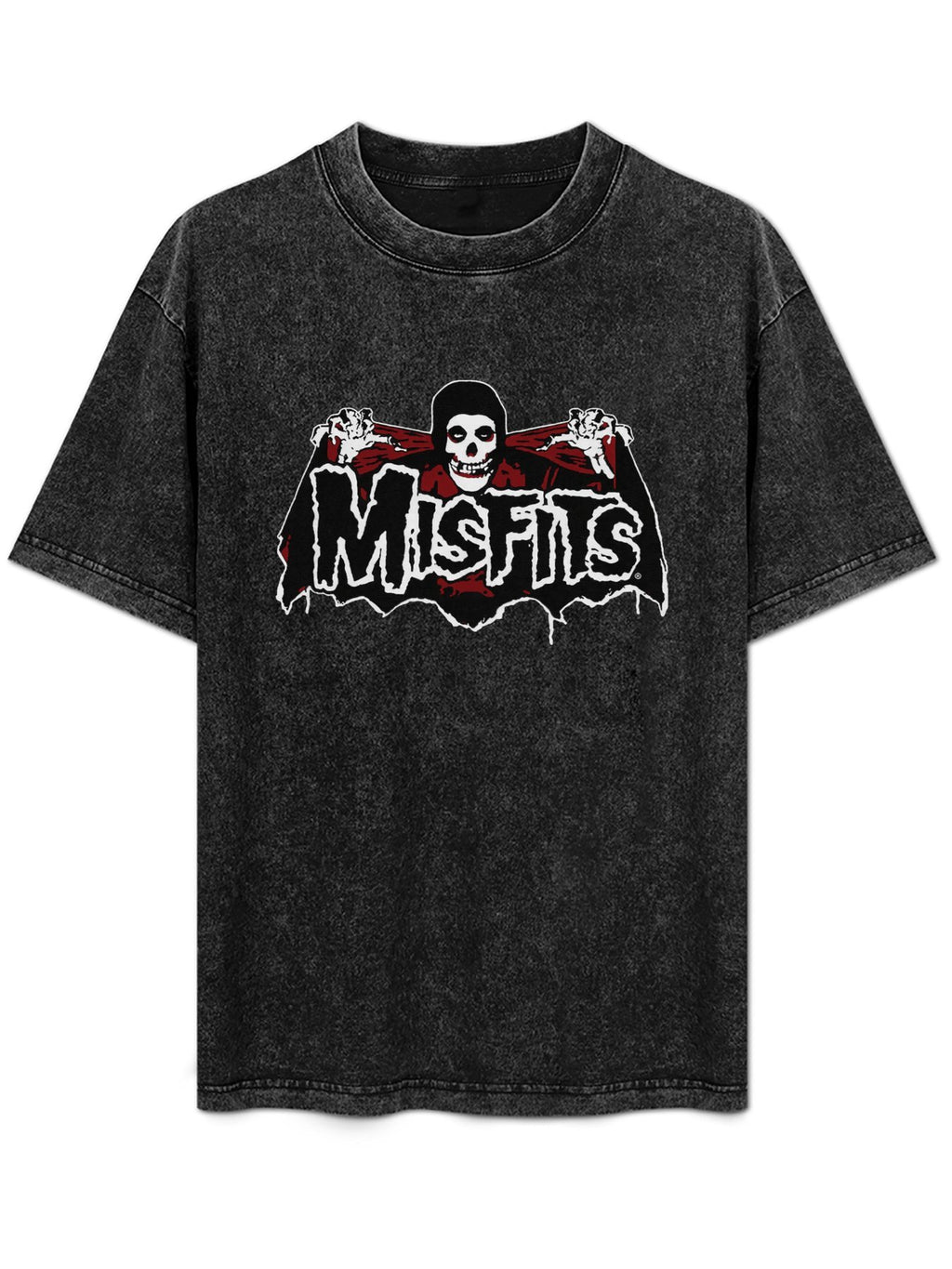 Vintage Washed Misfits Horror Skull Graphic T-Shirt