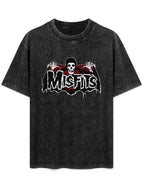 Vintage Washed Misfits Horror Skull Graphic T-Shirt
