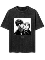 Oasis Black and White Duo Portrait Graphic T-Shirt