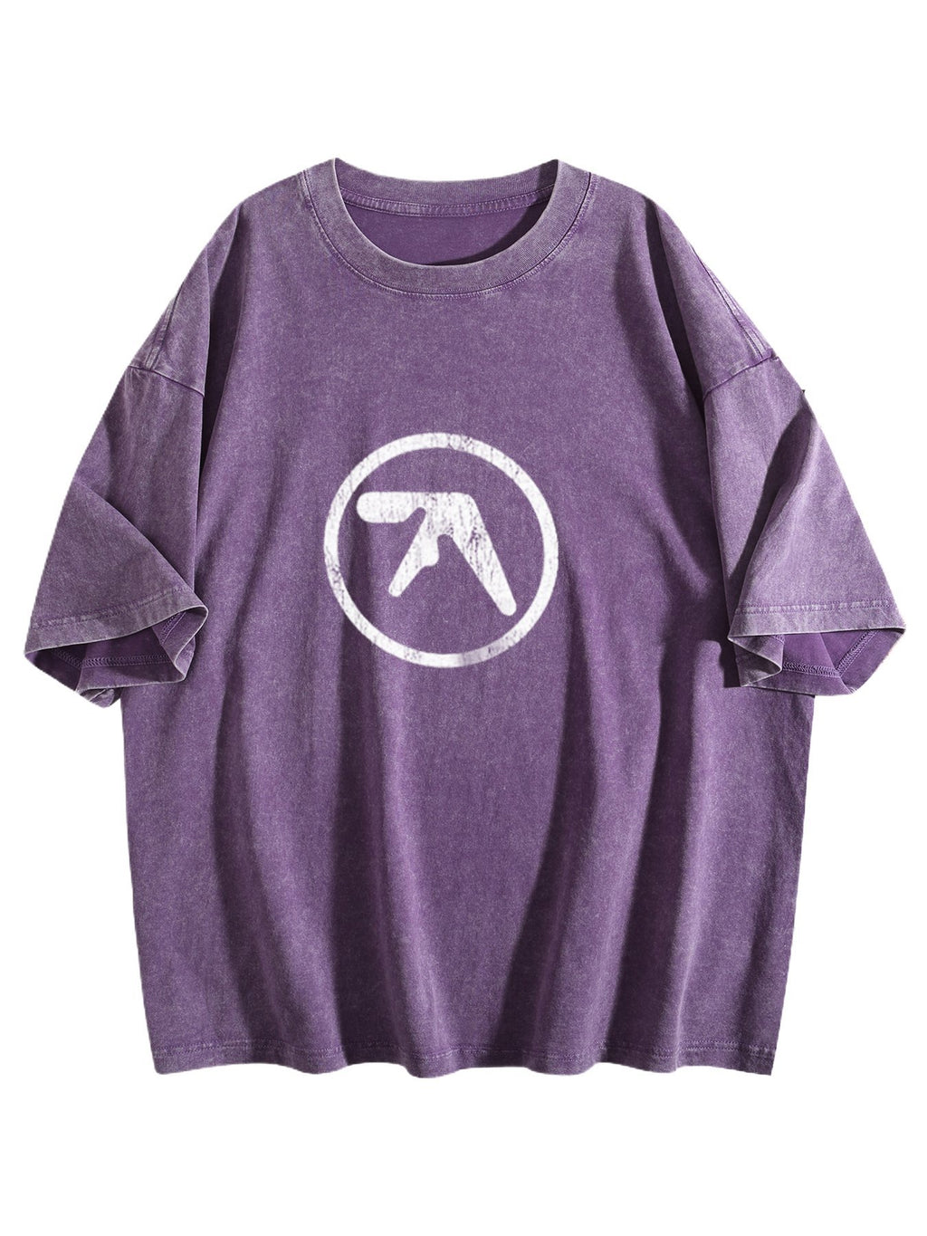 Abstract Circle Logo Graphic Washed T-Shirt