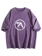 Abstract Circle Logo Graphic Washed T-Shirt