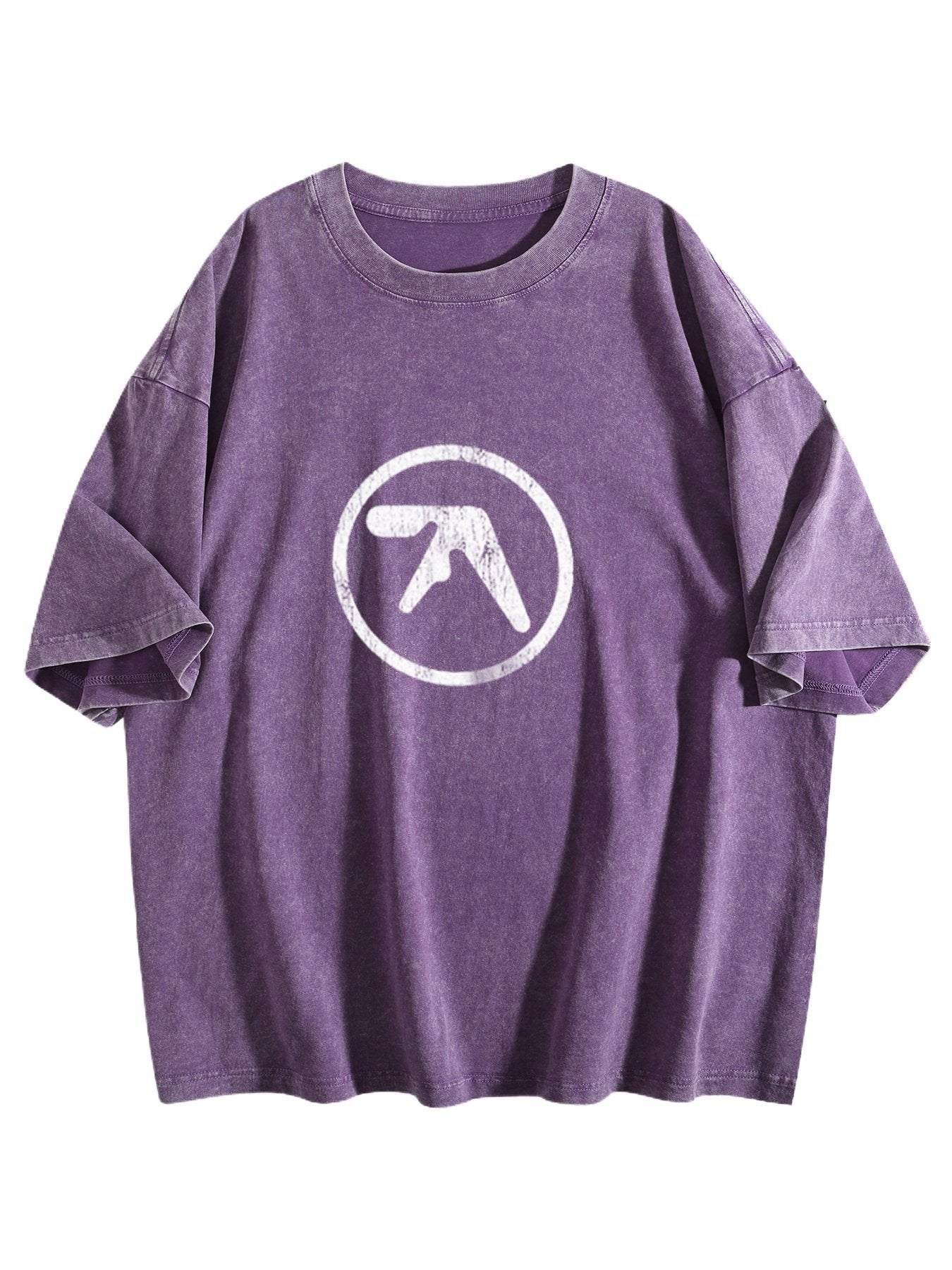 Abstract Circle Logo Graphic Washed T-Shirt