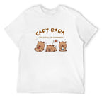 Capy Bara Happiness Graphic Black T-Shirt