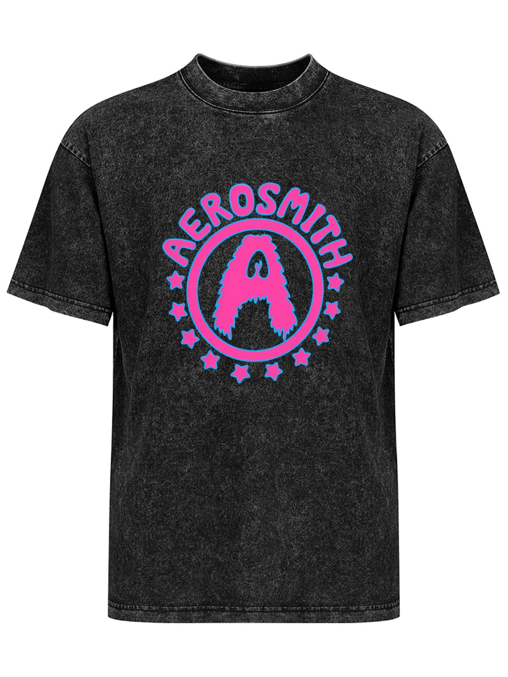 Aerosmith Neon Pink Star Circle Logo Graphic T-Shirt