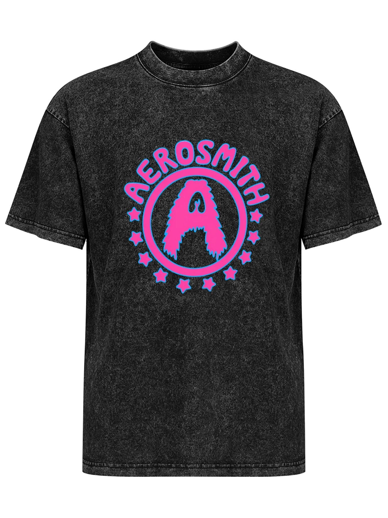 Aerosmith Neon Pink Star Circle Logo Graphic T-Shirt