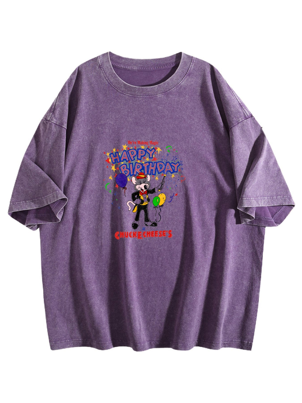 Chuck E. Cheese Happy Birthday Graphic Washed T-Shirt