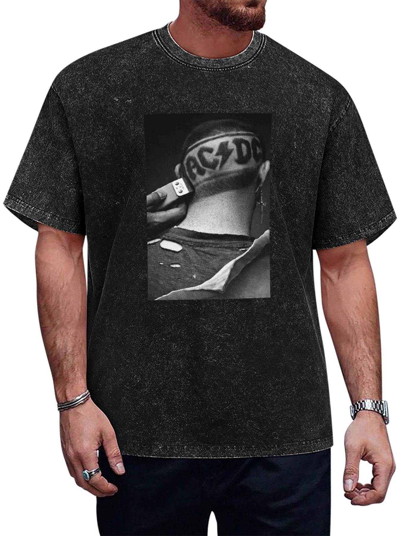Vintage AC/DC Razor Cut Photo Graphic T-Shirt Main image