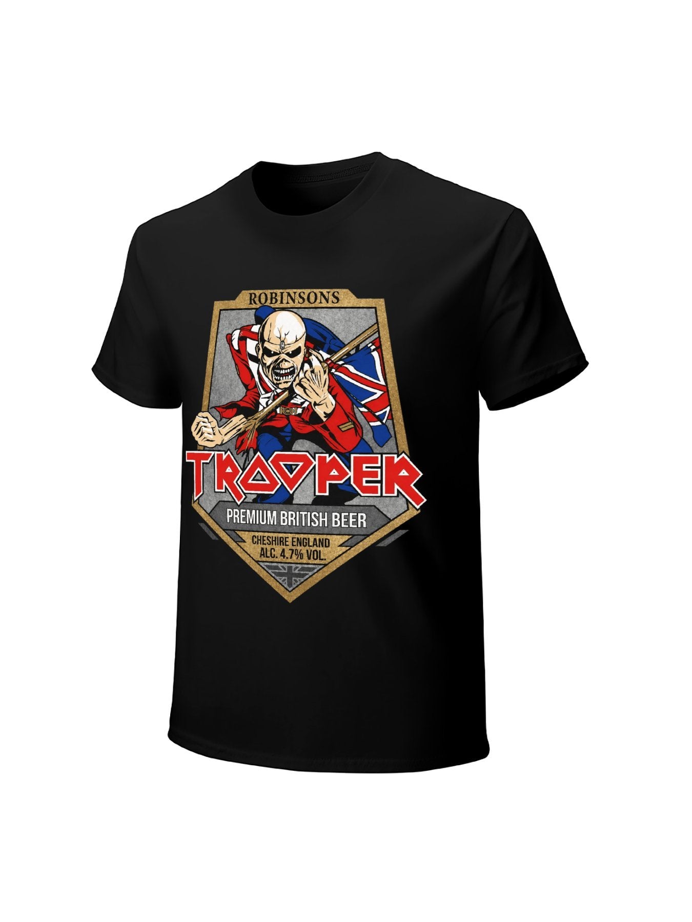 Iron Maiden Trooper Beer Label Graphic T-Shirt
